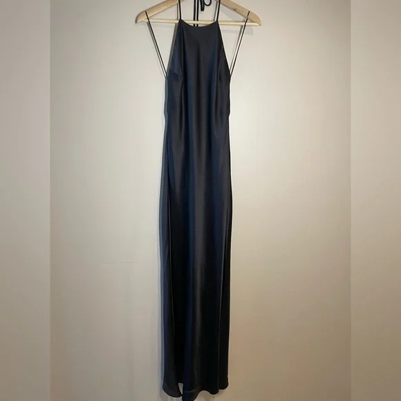 NEW Reformation Jeany Silk Long Dress Backless Formal Wedding Black | Size XS - Picture 6 of 10
